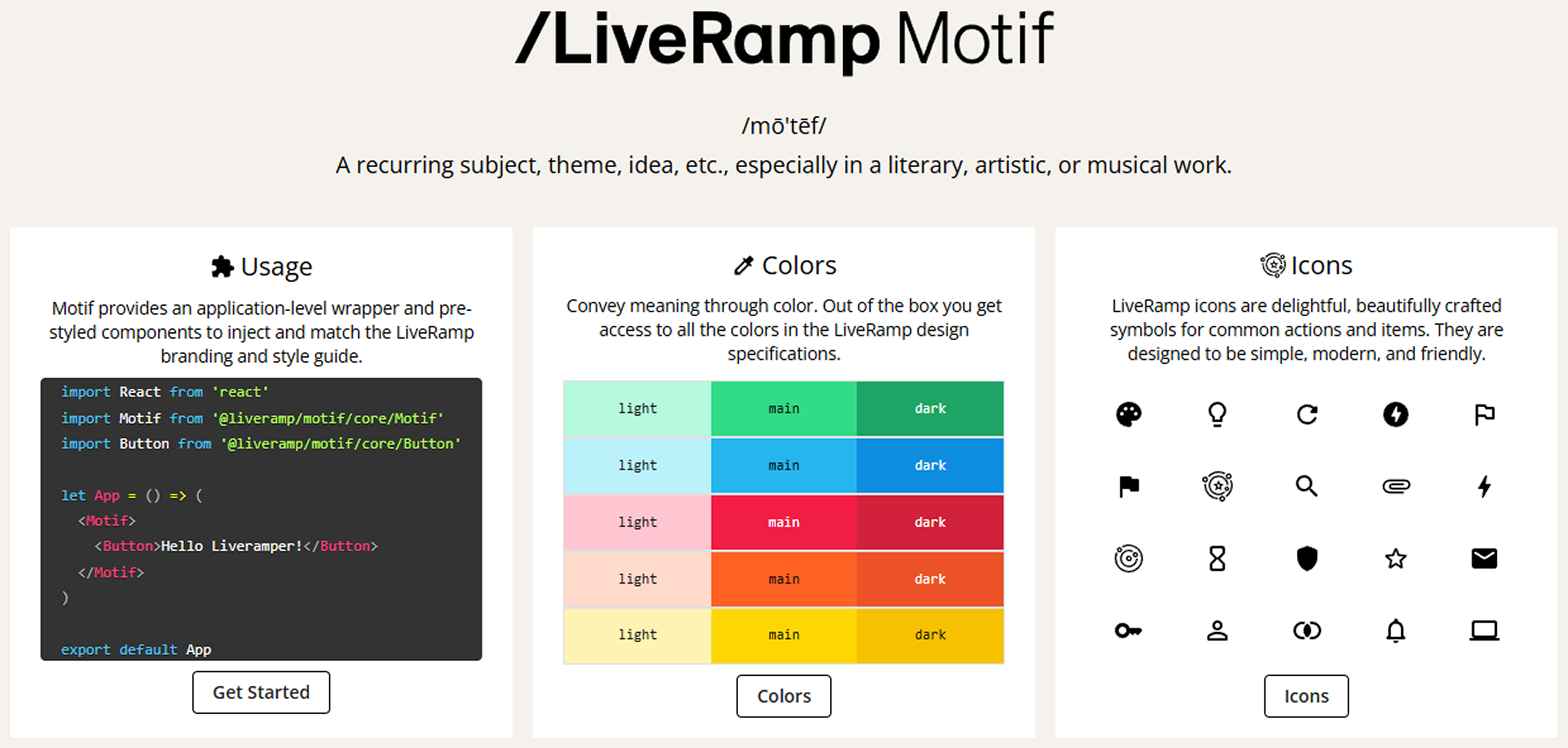 Liveramp Motif home page